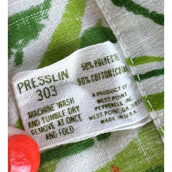 Vintage 70s flat/top sheet, yellow, orange, red flowers, greenery, full size bed - Picture 7 of 9